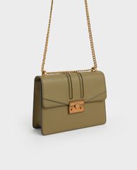 CHARLES & KEITH - Túi đeo vai phom chữ nhật Metallic Push Lock