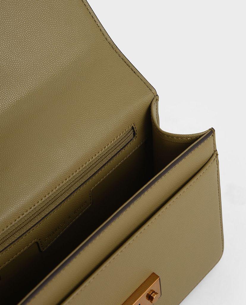 CHARLES & KEITH - Túi đeo vai phom chữ nhật Metallic Push Lock