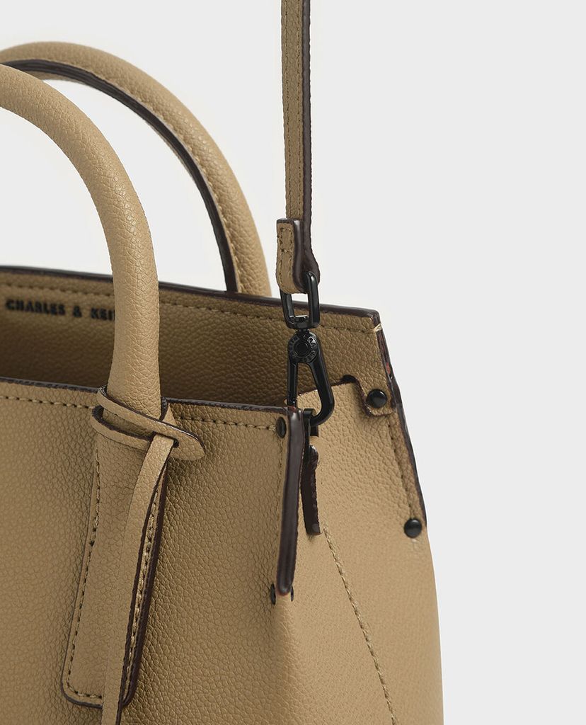 CHARLES & KEITH - Túi đeo vai nữ chữ nhật Double Handle