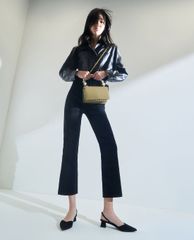 CHARLES & KEITH - Túi đeo chéo nữ chữ nhật Pearl Embellished