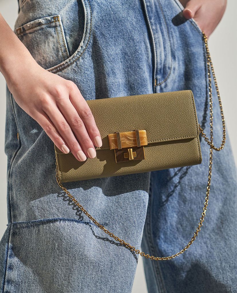 CHARLES & KEITH - Ví nữ dạng gập Stone Embellished