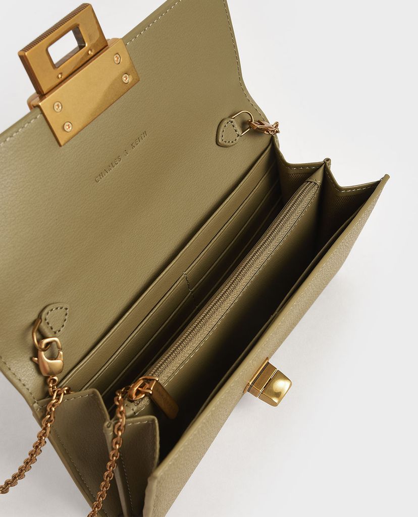 CHARLES & KEITH - Ví nữ dạng gập Stone Embellished