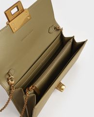 CHARLES & KEITH - Ví nữ dạng gập Stone Embellished