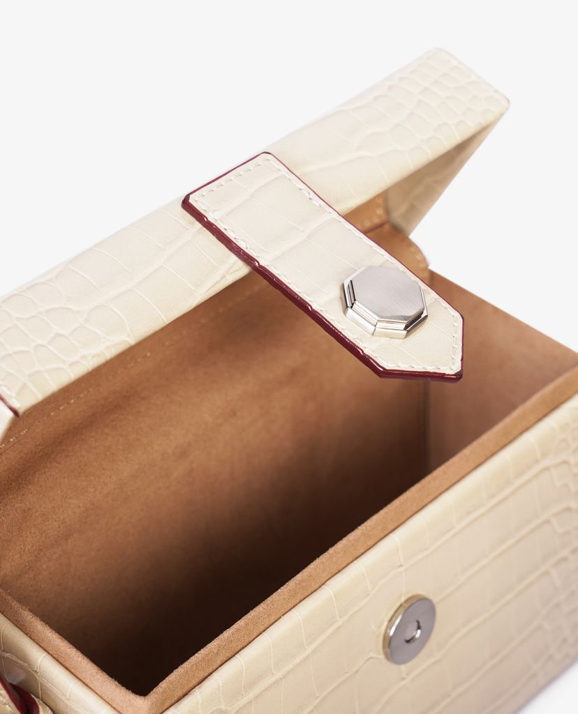 Túi đeo vai nữ hình hộp chữ nhật Croc-Effect Box