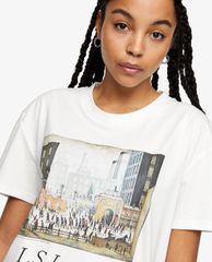 TOPSHOP - Áo thun nữ tay ngắn cổ tròn Lowry Print In White By & Finally