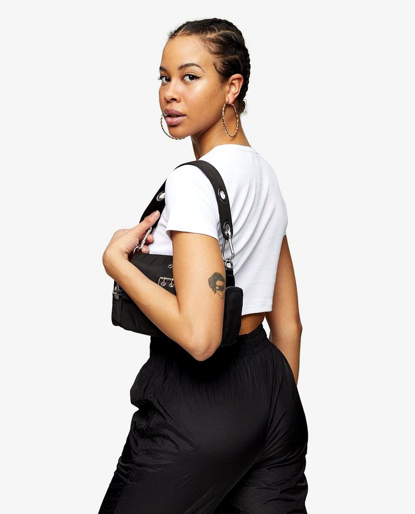 TOPSHOP - Áo thun nữ croptop cổ tròn tay ngắn White Dragon