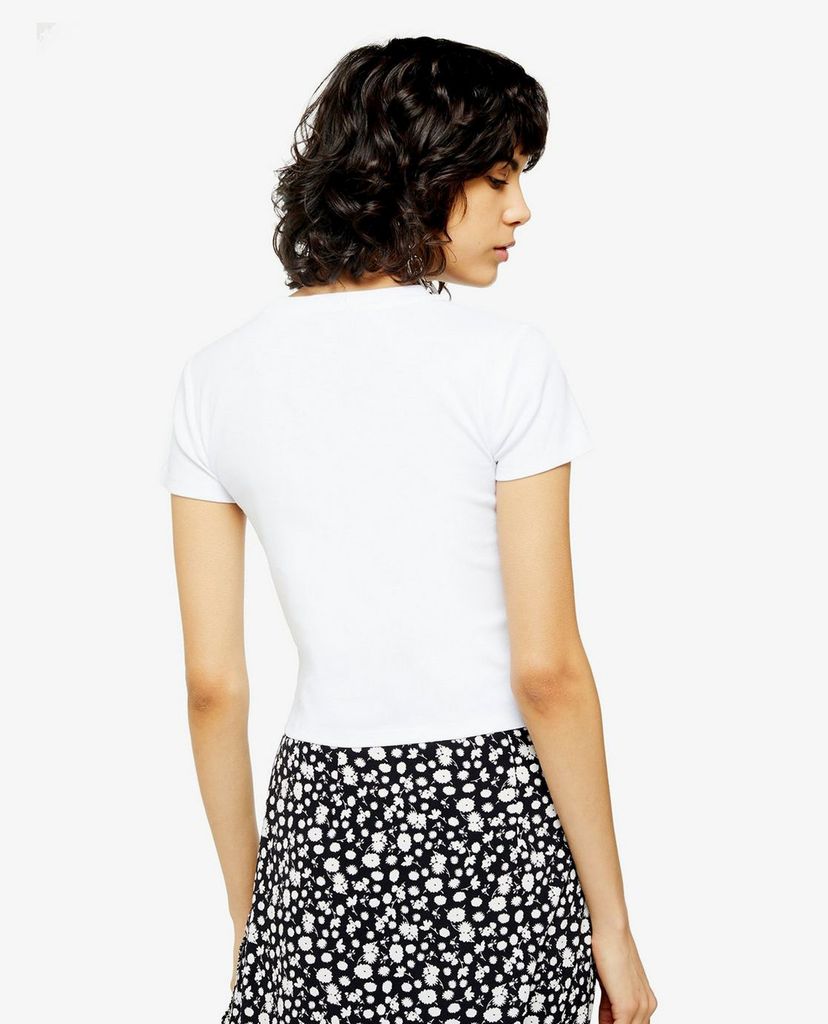 TOPSHOP - Áo thun nữ cổ tròn tay ngắn Liberte Stitch