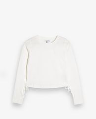 TOPSHOP - Áo thun nữ tay dài phom ôm White Side Ruched