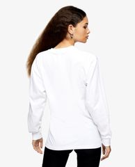 TOPSHOP - Áo thun nữ cổ tròn tay dài 2nd Life Skater In White