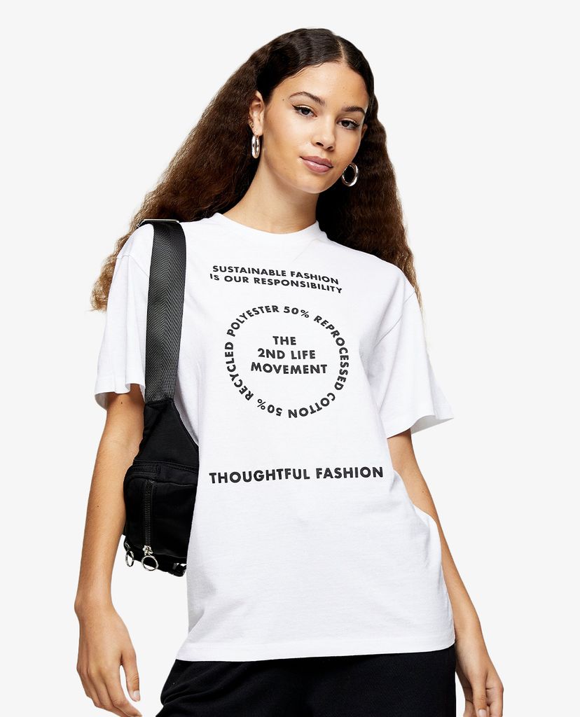 TOPSHOP - Áo thun nữ cổ tròn tay ngắn 2nd Life Motif