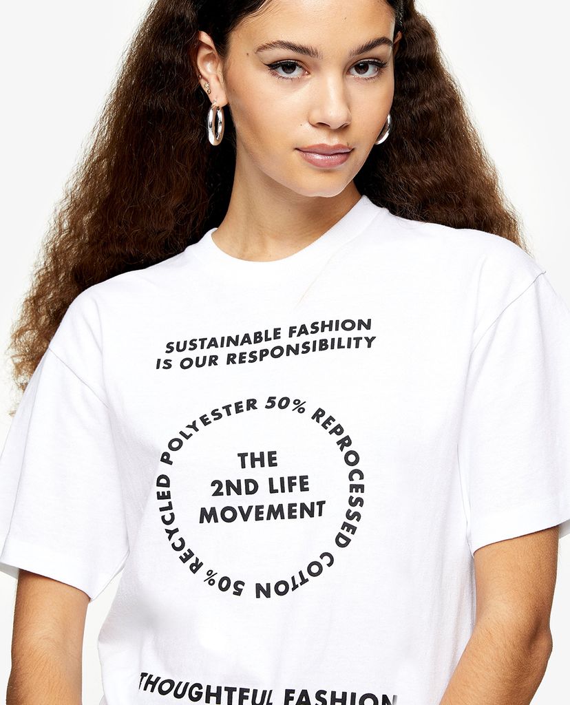 TOPSHOP - Áo thun nữ cổ tròn tay ngắn 2nd Life Motif