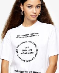 TOPSHOP - Áo thun nữ cổ tròn tay ngắn 2nd Life Motif