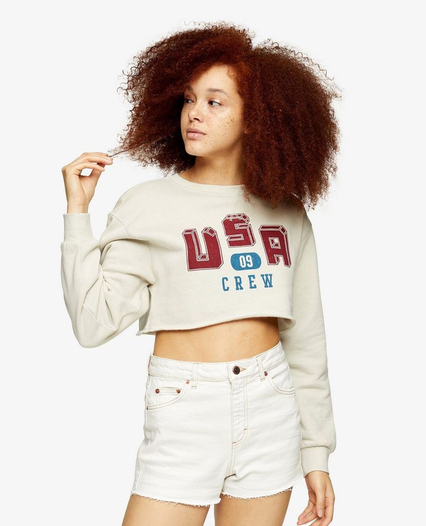 TOPSHOP - Quần shorts nữ denim CONSIDERED Premium White Mom