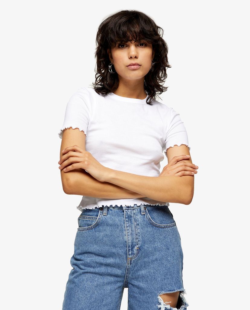 TOPSHOP - Áo thun nữ cổ tròn ngắn tay phom ôm thời trang