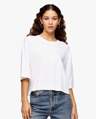 TOPSHOP - Áo thun nữ phom suông tay lỡ White Washed Boxy