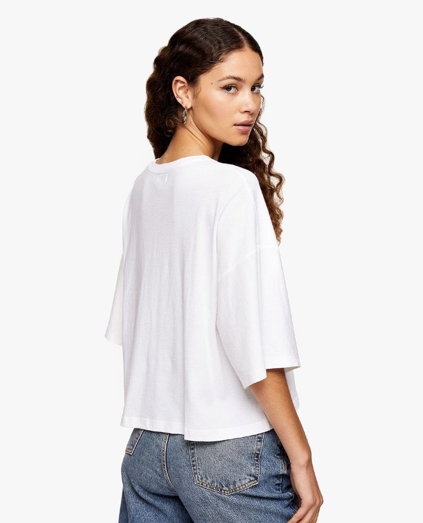 TOPSHOP - Áo thun nữ phom suông tay lỡ White Washed Boxy