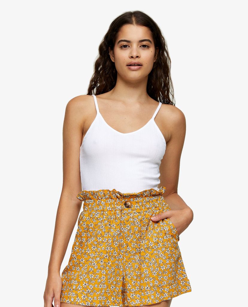 TOPSHOP - Áo hai dây nữ White Ribbed