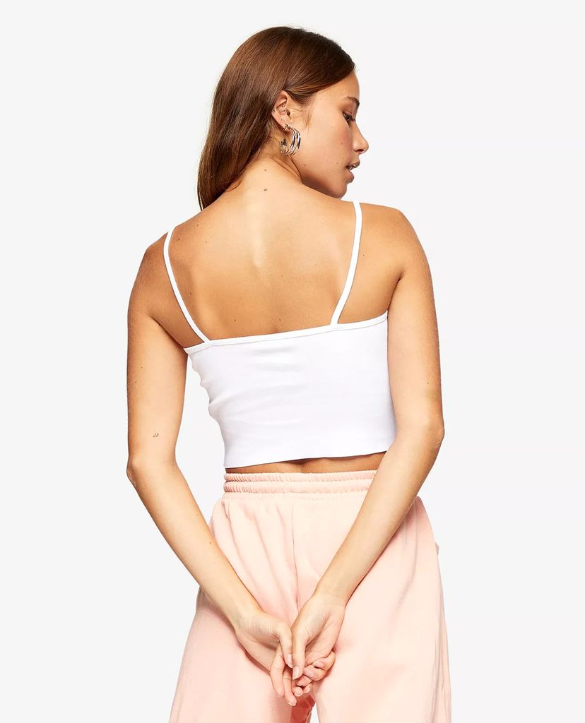 TOPSHOP - Áo hai dây nữ croptop cổ V White Camisole