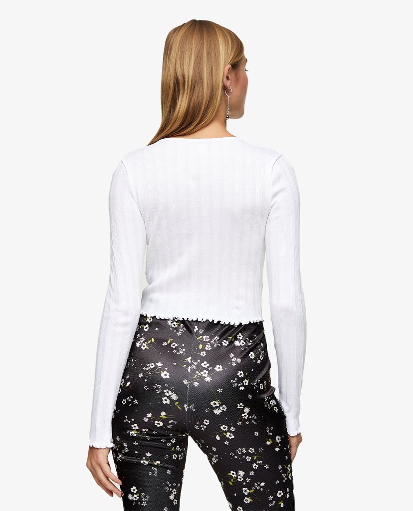 TOPSHOP - Áo kiểu nữ tay dài White Button Through