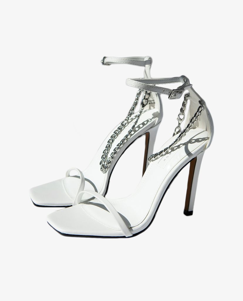 TOPSHOP - Giày cao gót quai ngang RIVAL White Chain Two Part