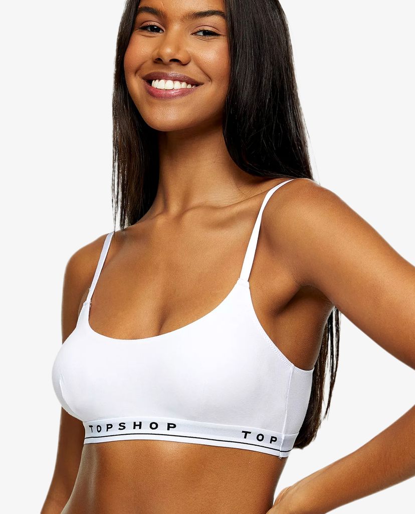 TOPSHOP - Áo bra nữ hai dây White Branded Padded