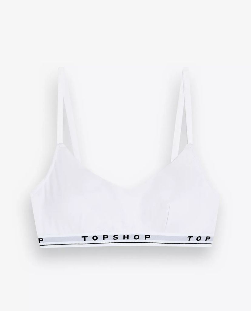 TOPSHOP - Áo bra nữ hai dây White Branded Padded