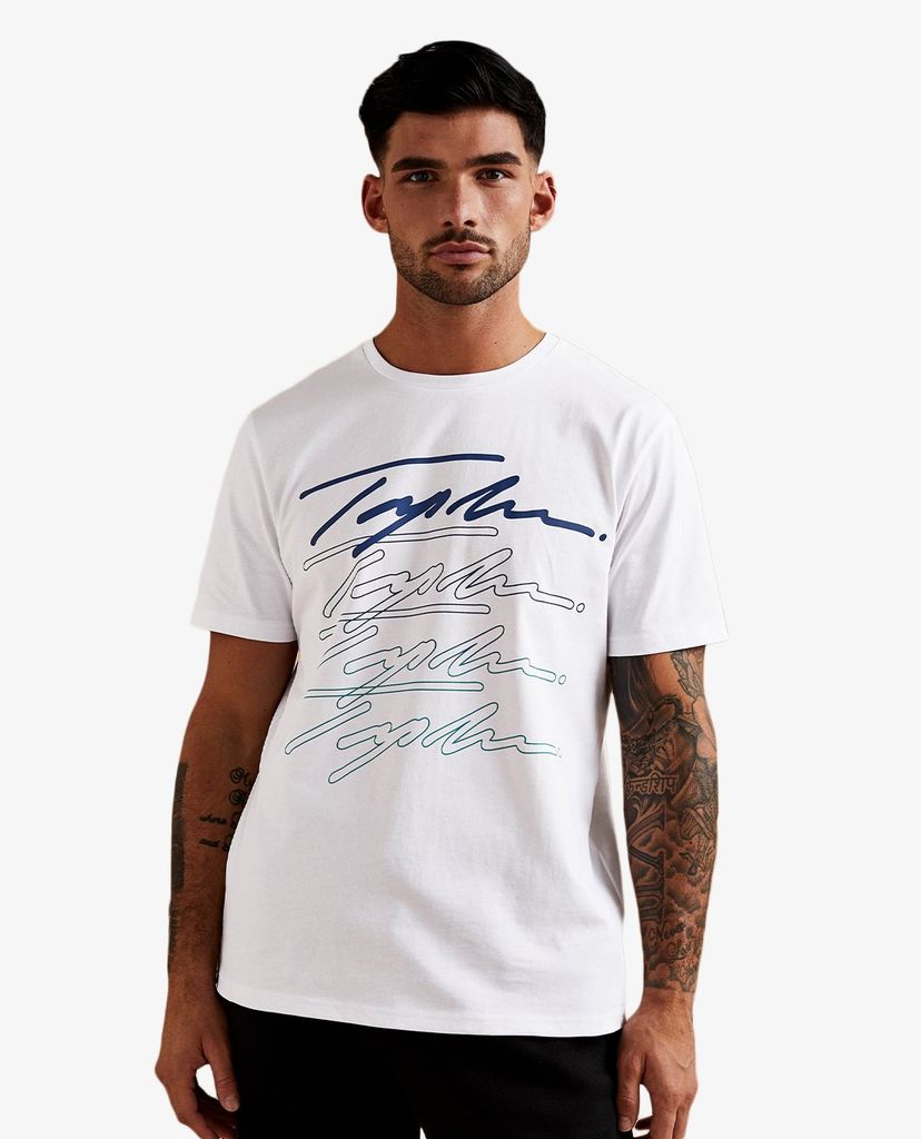 TOPMAN - Áo thun nam ngắn tay Signature White Gradient