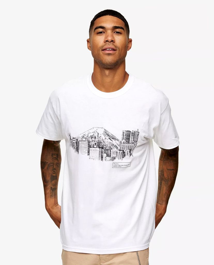 TOPMAN - Áo thun nam cổ tròn ngắn tay Town Sketch