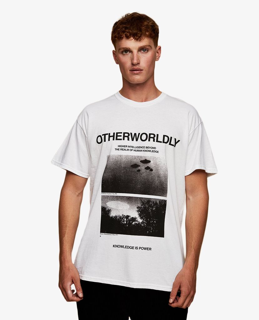 TOPMAN - Áo thun nam cổ tròn tay ngắn OtherWorldly