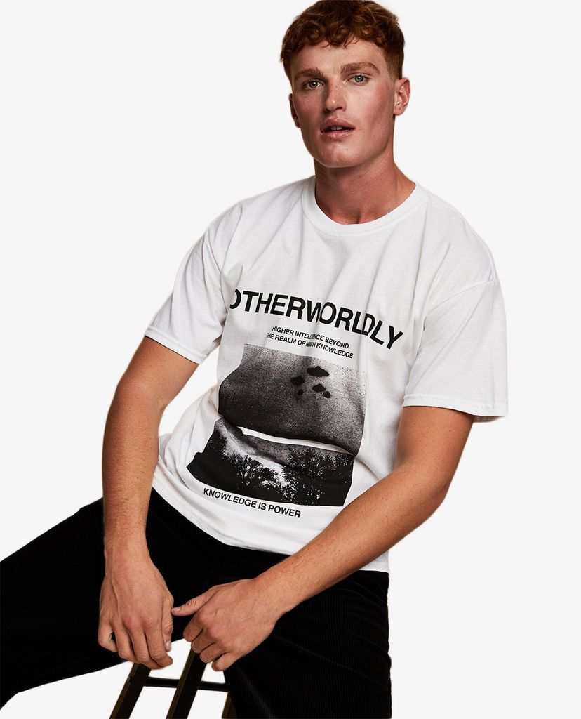 TOPMAN - Áo thun nam cổ tròn tay ngắn OtherWorldly