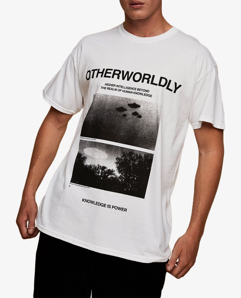 TOPMAN - Áo thun nam cổ tròn tay ngắn OtherWorldly