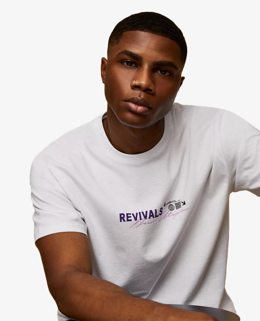 TOPMAN - Áo thun nam cổ tròn ngắn tay Revivals Print
