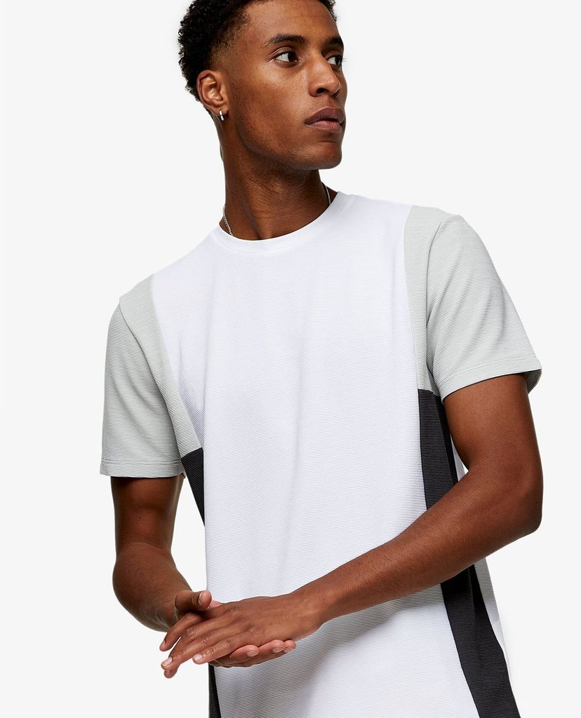 TOPMAN - Áo thun nam ngắn tay White Colour Block