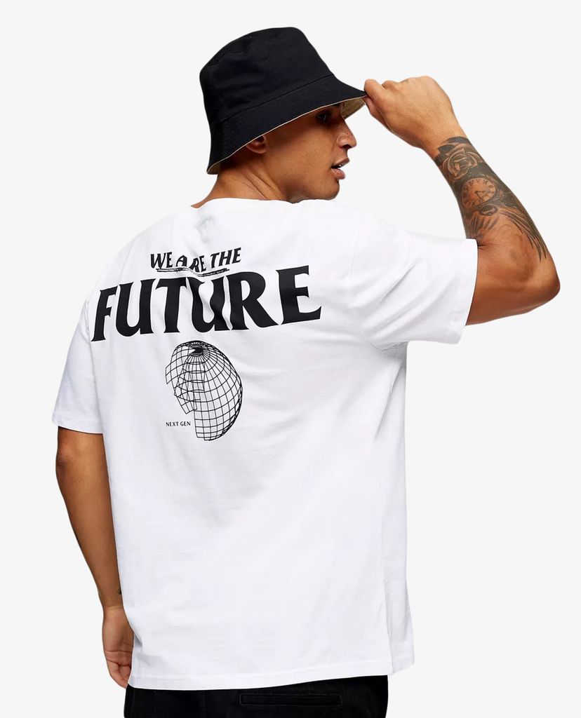 TOPMAN - Áo thun nam cổ tròn tay ngắn Future