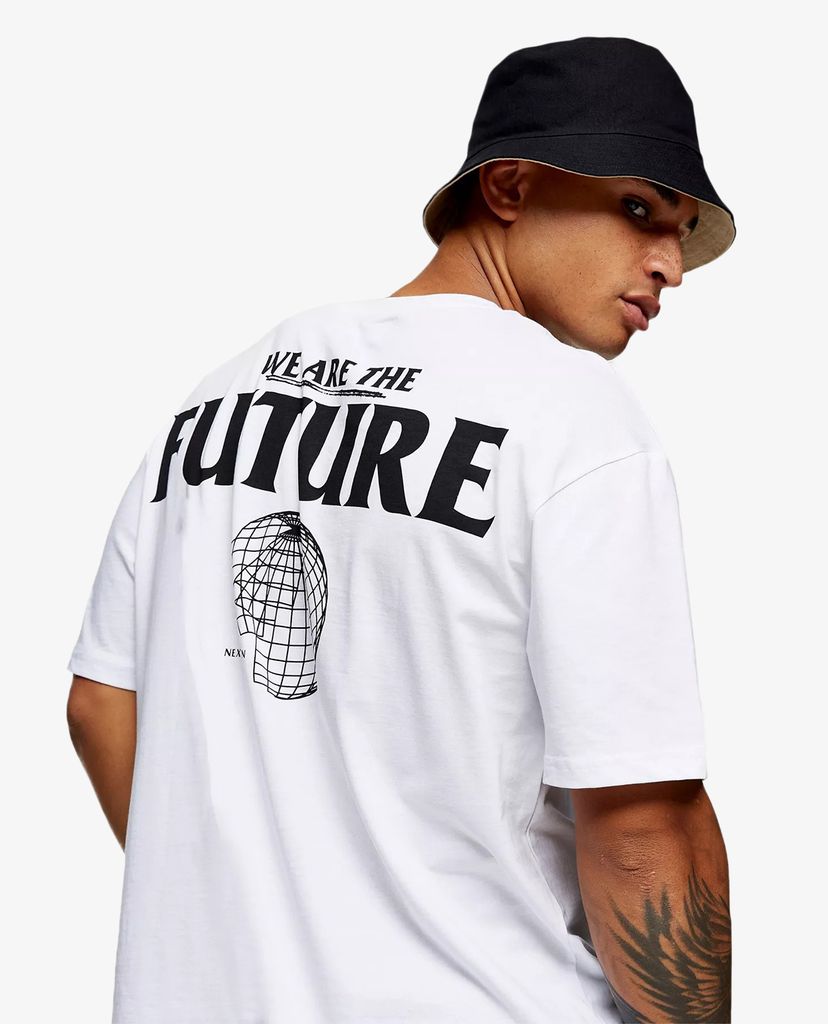 TOPMAN - Áo thun nam cổ tròn tay ngắn Future