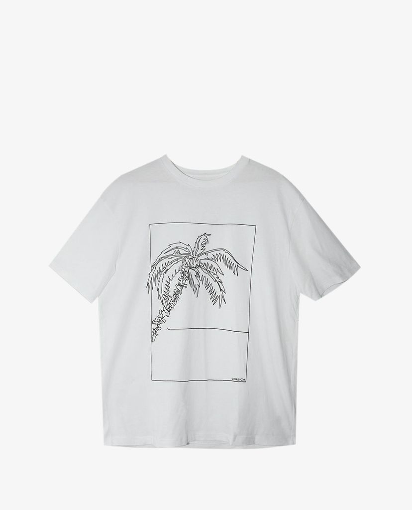 TOPMAN - Áo thun nam ngắn tay White Palm Sketch Print
