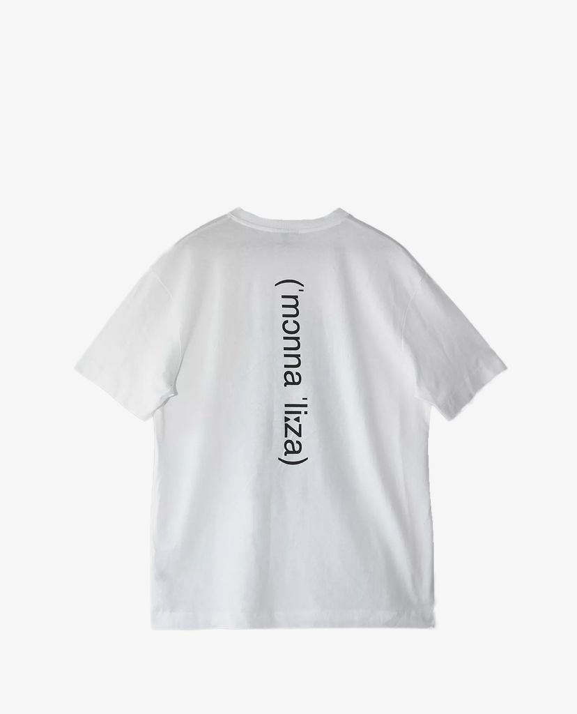TOPMAN - Áo thun nam cổ tròn ngắn tay White Mona Lisa