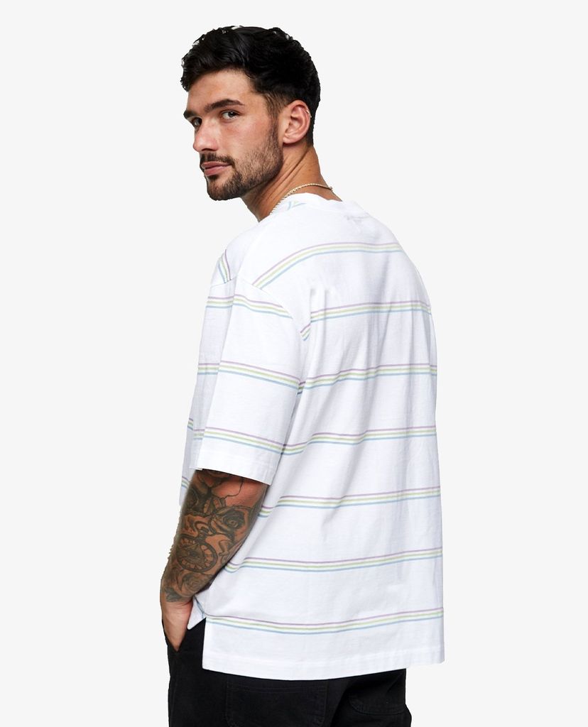 TOPMAN - Áo thun nam phom suông ngắn tay Stripe