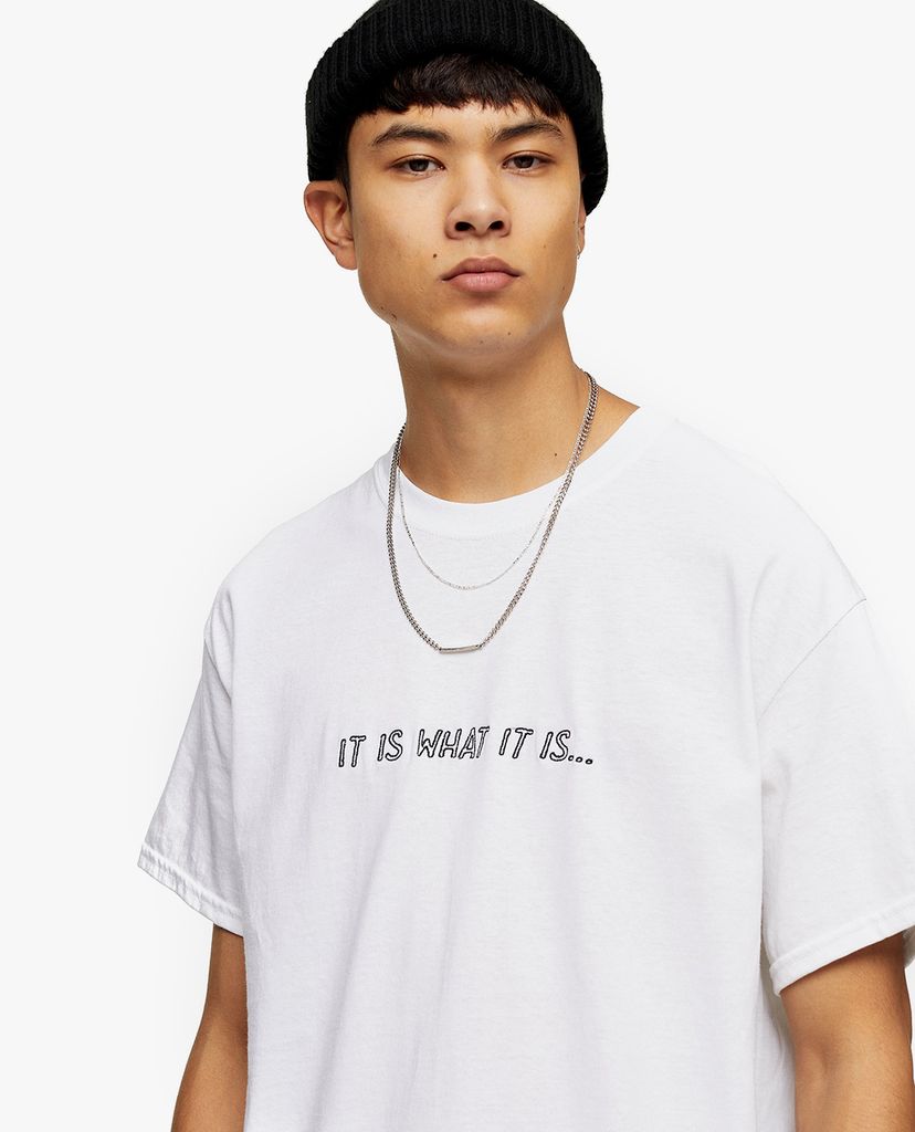TOPMAN - Áo thun cổ tròn tay ngắn It Is Print