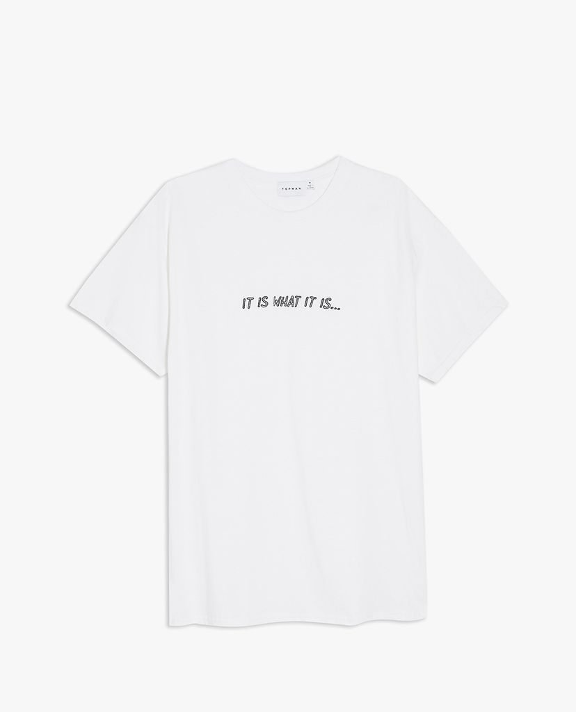 TOPMAN - Áo thun cổ tròn tay ngắn It Is Print