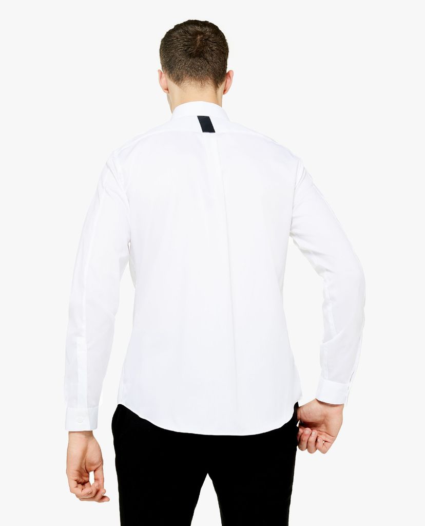 TOPMAN - Áo sơ mi nam tay dài White Panel