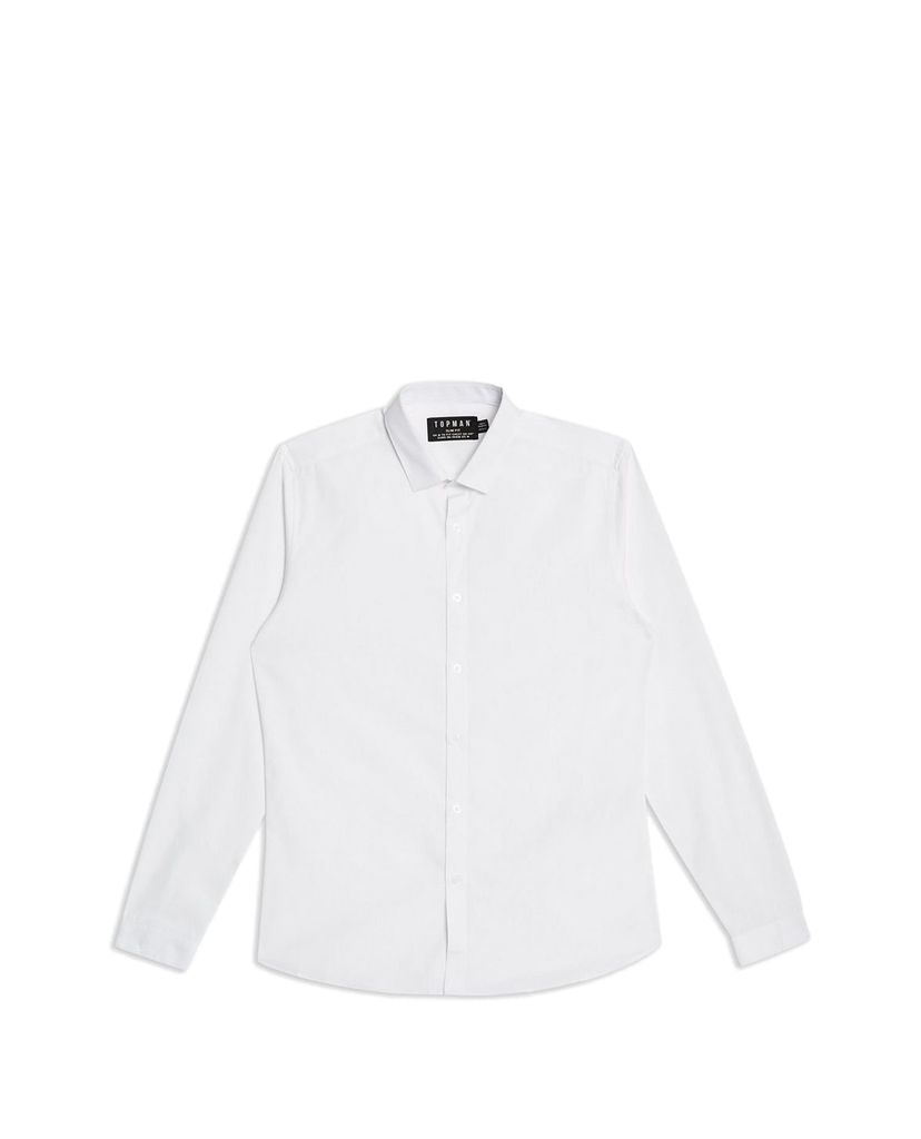 TOPMAN - Áo sơ mi nam tay dài White Slim Smart