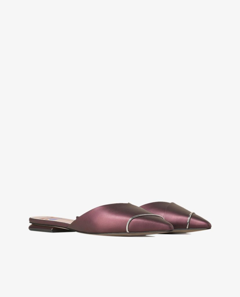 PEDRO - Giày đế bệt nữ mũi nhọn Satin Slip On