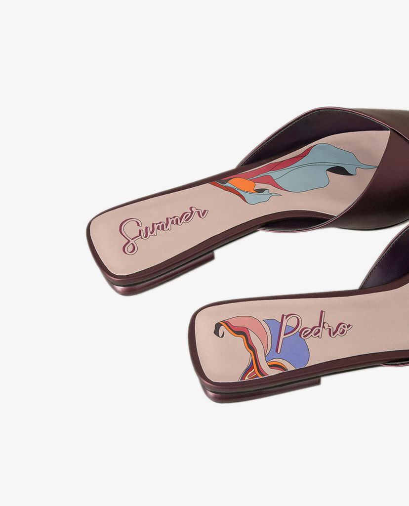 PEDRO - Giày đế bệt nữ mũi nhọn Satin Slip On