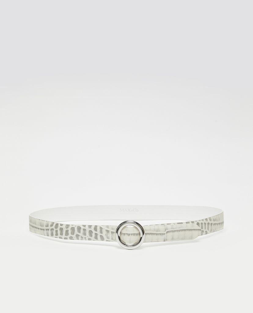 MAX&Co. - Thắt lưng nữ bản nhỏ Slim Crocodile Print