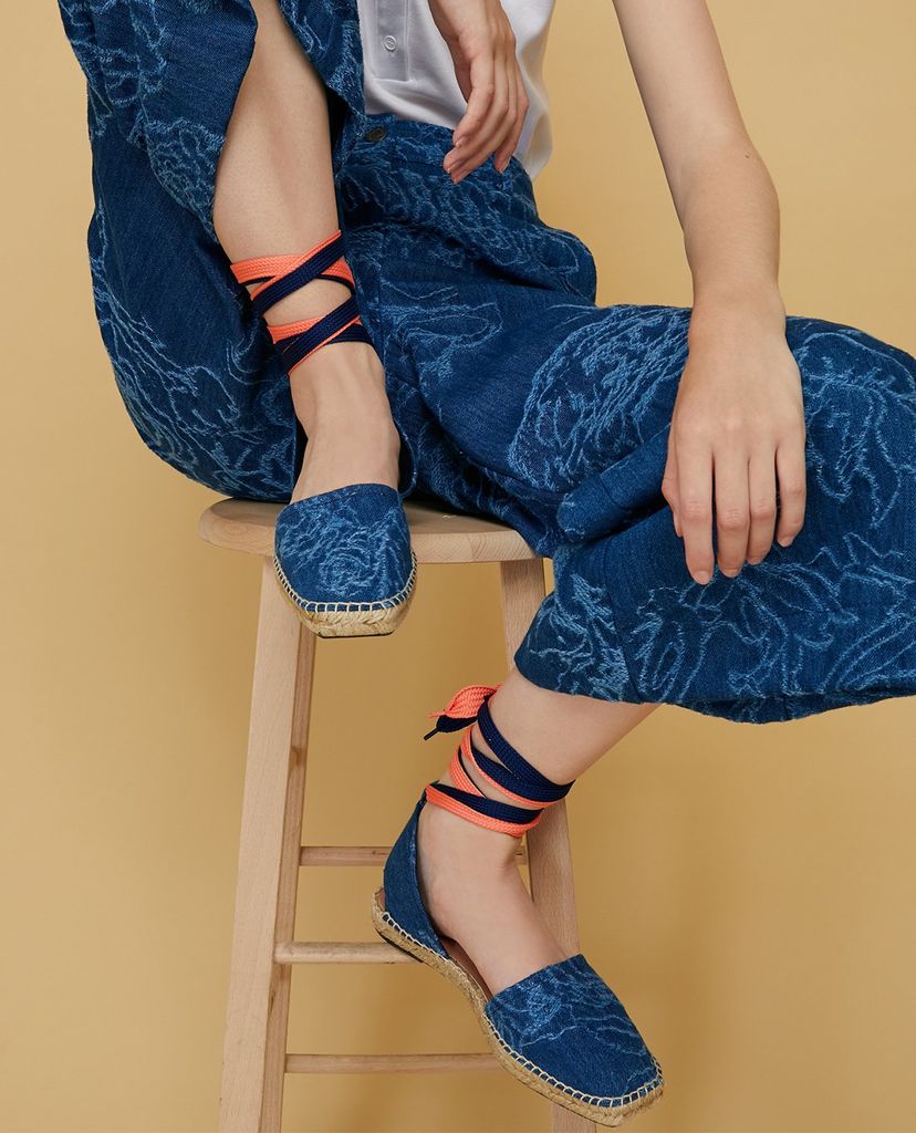 MAX&Co. - Sandal nữ đế cói Jacquard Denim