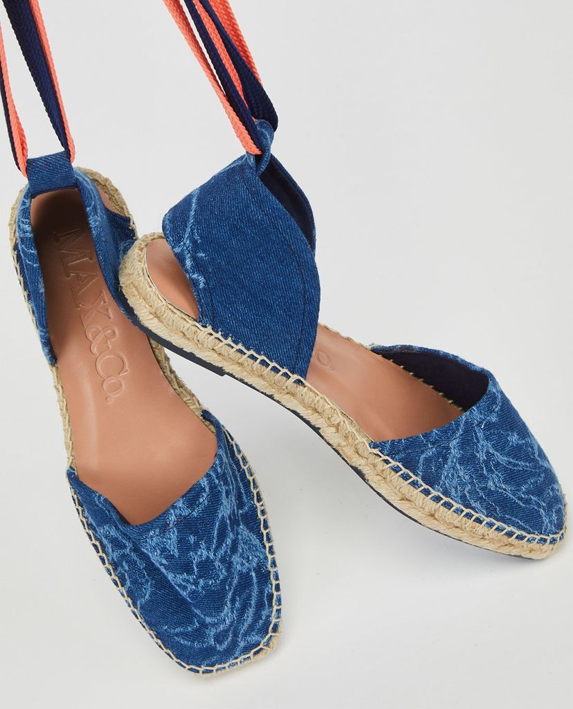 MAX&Co. - Sandal nữ đế cói Jacquard Denim