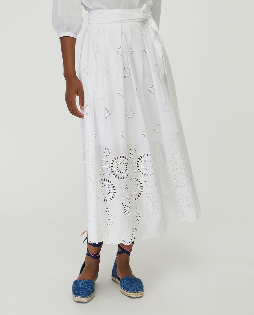 MAX&Co. - Chân váy midi phối thắt lưng St Gallen Embroidered Cotton