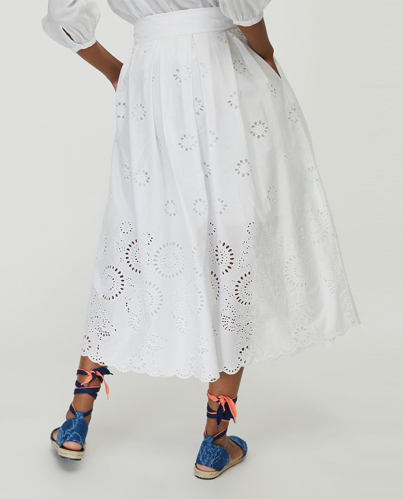 MAX&Co. - Chân váy midi phối thắt lưng St Gallen Embroidered Cotton