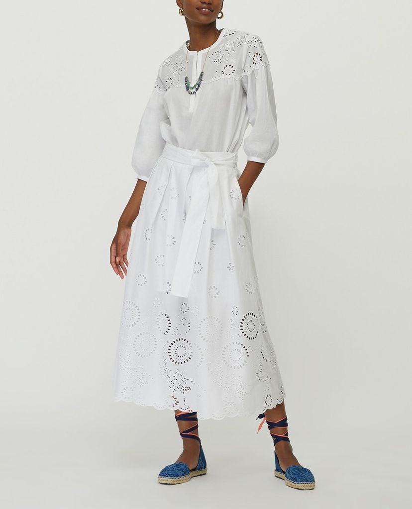 MAX&Co. - Chân váy midi phối thắt lưng St Gallen Embroidered Cotton